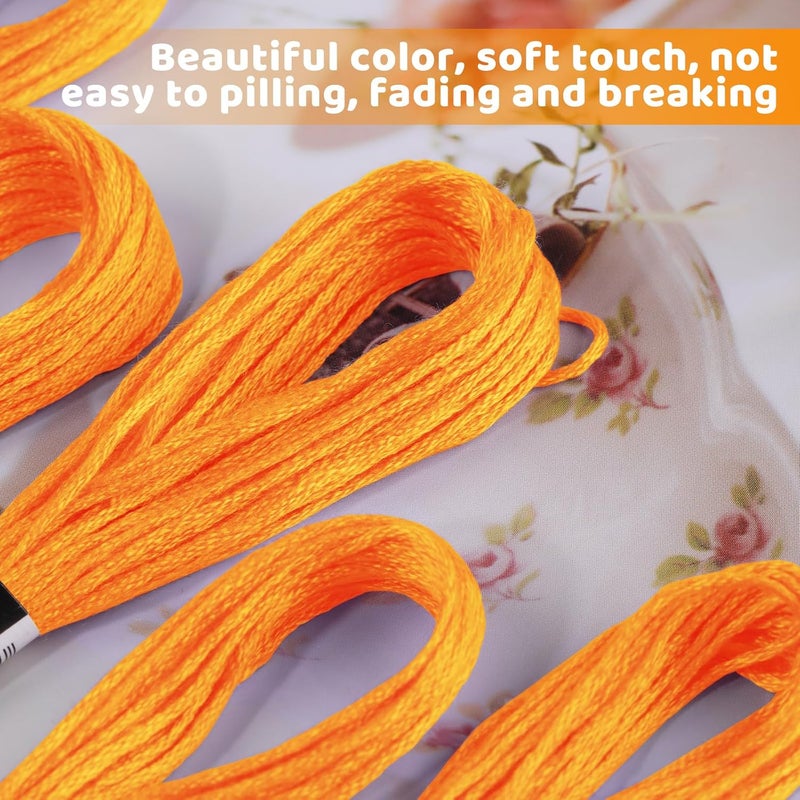 Dercuy 14 Skeins Embroidery Floss, 8m Orange Embroidery Thread, Cross Stitch for DIY Making, Embroidery Crafts - Image 4